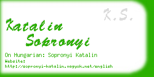 katalin sopronyi business card